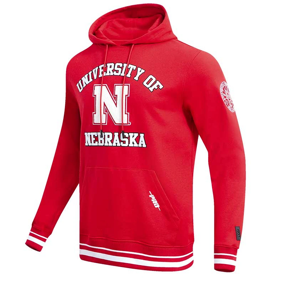Men's Pro Standard Red Scarlet Classic Stacked Logo Pullover Hoodie