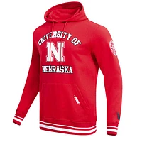 Men's Pro Standard Red Scarlet Classic Stacked Logo Pullover Hoodie