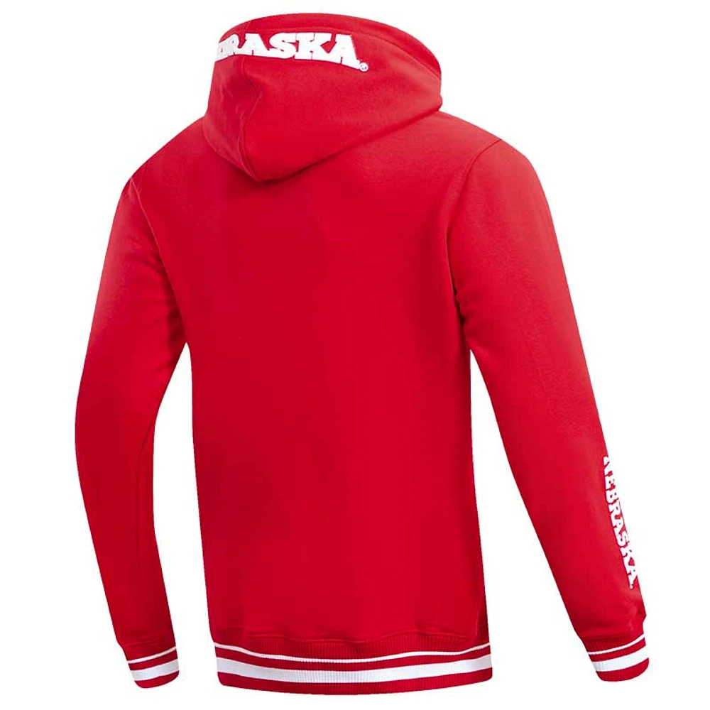 Men's Pro Standard Red Scarlet Classic Stacked Logo Pullover Hoodie