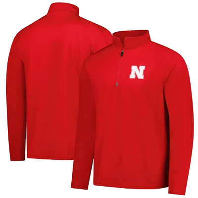 Pull demi-zippé Scarlet Nebraska Huskers pour homme