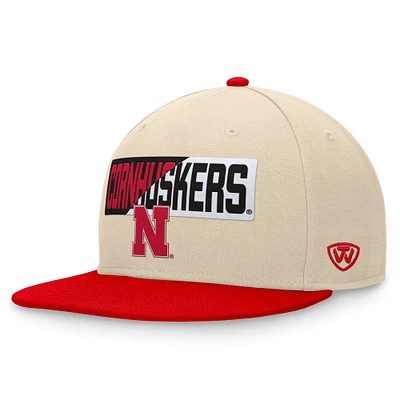 Casquette Snapback Goalaso Top of the World Kaki Nebraska Huskers pour hommes