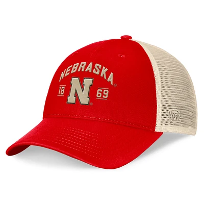Men's Top of the World Scarlet Nebraska Huskers Heritage Waylon Trucker Adjustable Hat