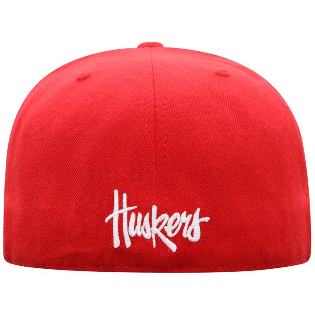 Chapeau ajusté de couleur pour hommes Top of the World Scarlet Nebraska Huskers Team