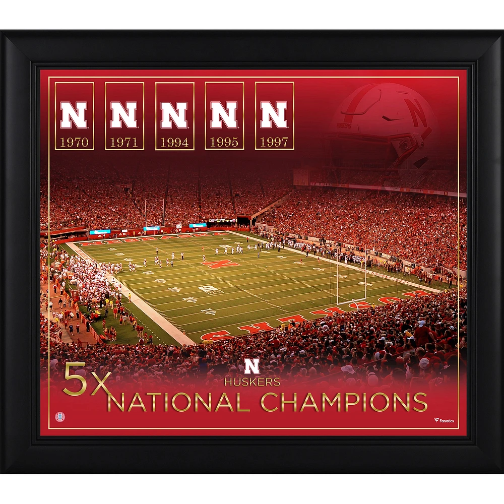 Nebraska Huskers Framed 15" x 17" Football Championship Count Collage