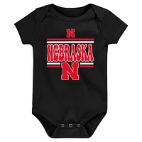 Newborn Scarlet Nebraska Huskers Sunday Comics 3-Pack Bodysuit Set
