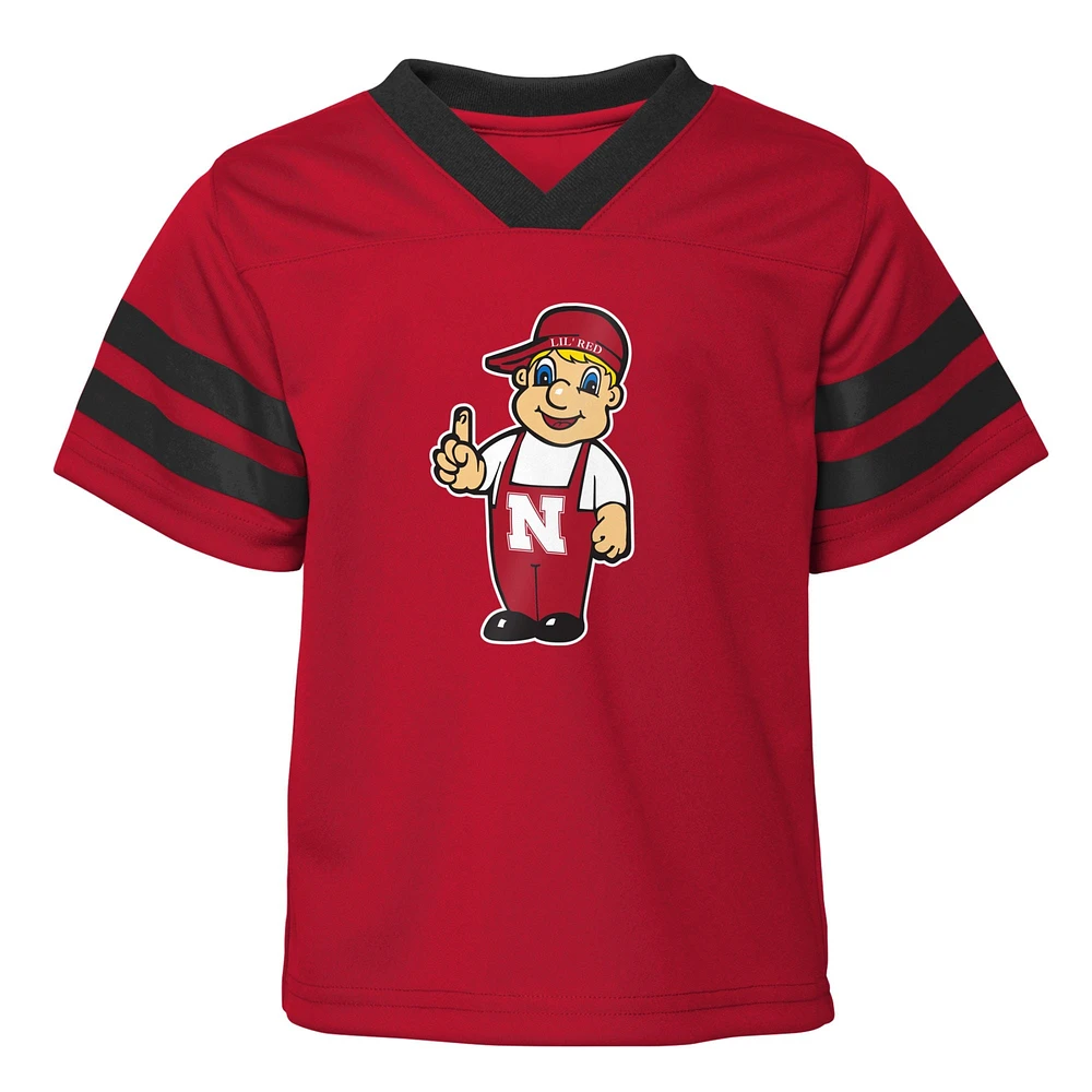 Toddler Scarlet Nebraska Huskers Two-Piece Red Zone Jersey & Pants Set