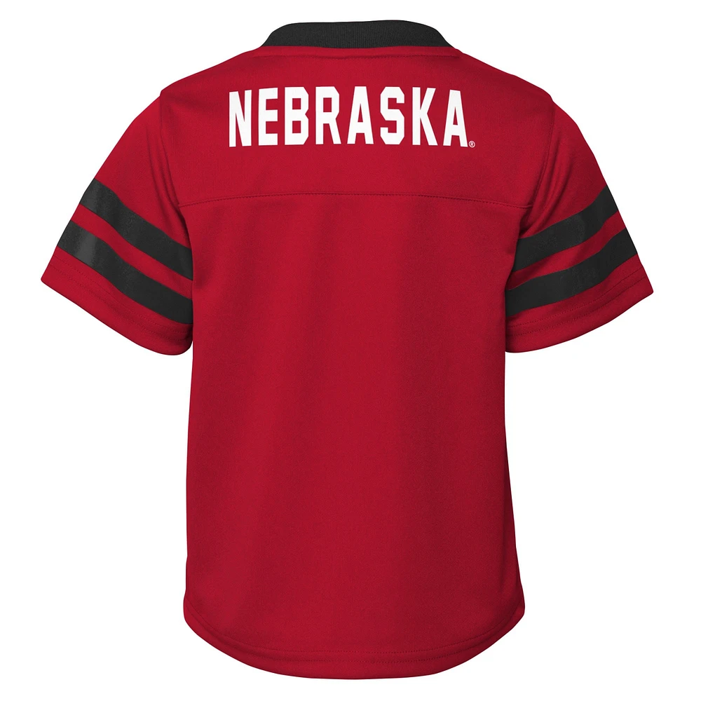 Toddler Scarlet Nebraska Huskers Two-Piece Red Zone Jersey & Pants Set