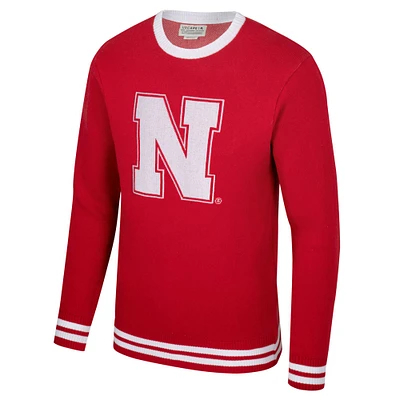 Pull-over vintage en tricot unisexe Uscape Apparel Scarlet Nebraska Huskers Renew