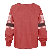 Women's '47 Scarlet Nebraska Huskers Allie Modest Raglan Long Sleeve Cropped T-Shirt