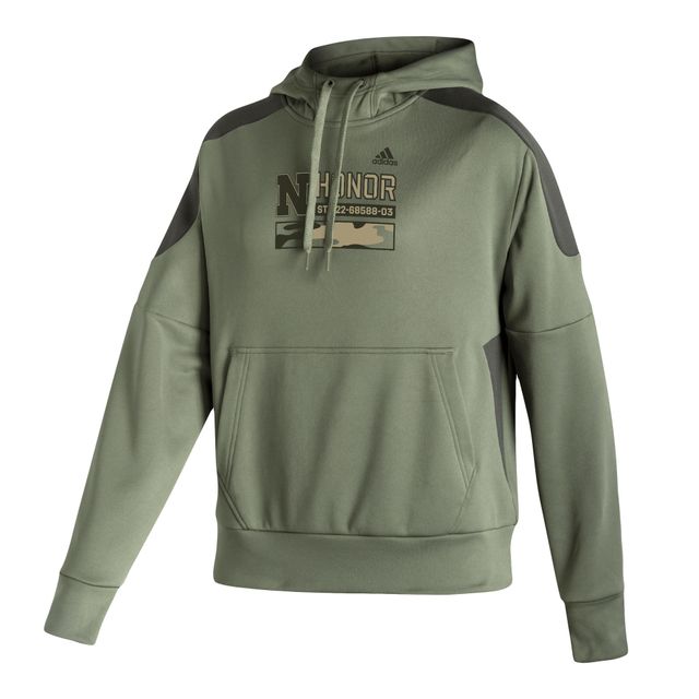 Sweat à capuche adidas Olive Nebraska Huskers Salute to Service Military Appreciation pour femme