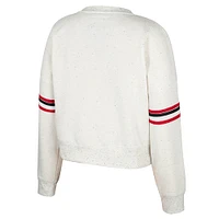 Women's Colosseum Natural Nebraska Huskers Novelist Speckle Fleece Pullover Sweatshirt