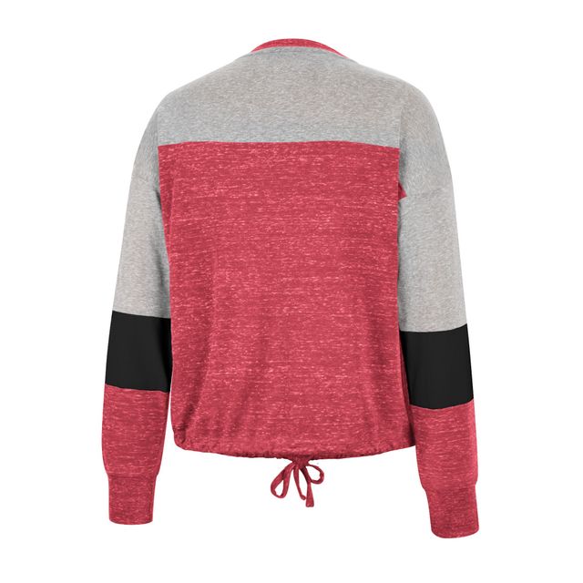 Colosseum Scarlet Nebraska Huskers Joanna Tie Front T-shirt à manches longues pour femme
