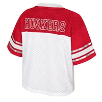 Women's Colosseum  White Nebraska Huskers Treasure Cropped Football Jersey
