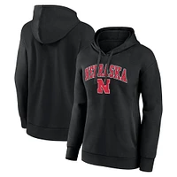 Women's Fanatics Black Nebraska Huskers Campus Pullover Hoodie