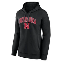 Women's Fanatics Black Nebraska Huskers Campus Pullover Hoodie