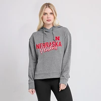 Women's Fanatics Heather Gray Nebraska Huskers Script Favorite Pullover Hoodie