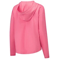 Women's League Collegiate Wear Pink Nebraska Huskers Slub Long Sleeve V-Neck Hoodie T-Shirt