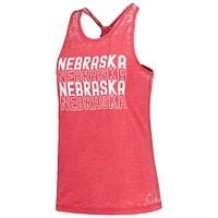 Women's League Collegiate Wear Scarlet Nebraska Huskers Stacked Name Racerback Tank Top