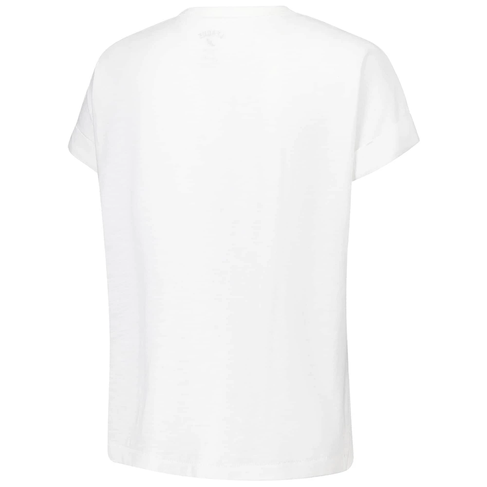 Women's League Collegiate Wear White Nebraska Huskers Slub Rolled Cuff T-Shirt