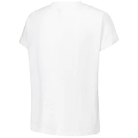 Women's League Collegiate Wear White Nebraska Huskers Slub Rolled Cuff T-Shirt