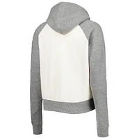 Women's Pressbox Cream/Heather Gray Nebraska Huskers Cody Tri-Bend Raglan Pullover Hoodie