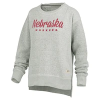 Women's Pressbox Heather Gray Nebraska Huskers Torrington Pullover Sweatshirt