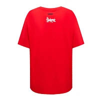 Women's Pro Standard Scarlet Nebraska Huskers Script Tail Oversized Boyfriend T-Shirt