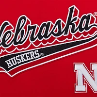 Women's Pro Standard Scarlet Nebraska Huskers Script Tail Oversized Boyfriend T-Shirt