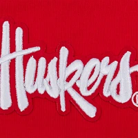 Women's Pro Standard Scarlet Nebraska Huskers Script Tail Oversized Boyfriend T-Shirt