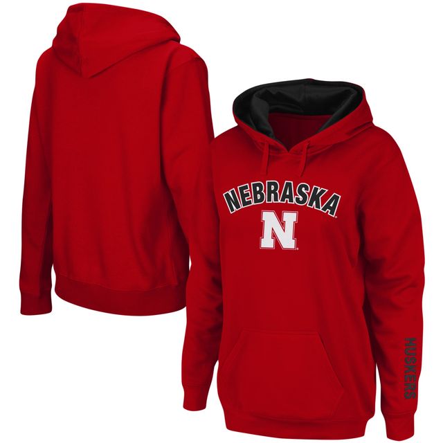 Sweat à capuche Scarlet Nebraska Huskers Arch & Logo 1 pour femme