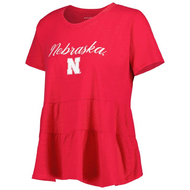 T-shirt à volants pour femme Scarlet Nebraska Huskers Willow