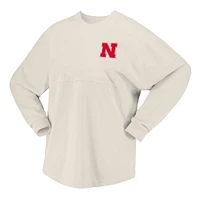 T-shirt à manches longues Spirit Jersey Tan Nebraska Huskers Rainbow Arch pour femme