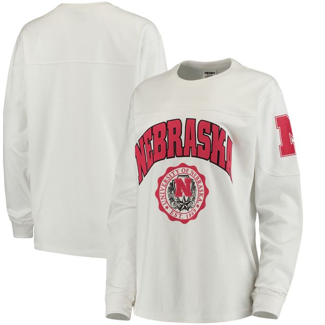 T-shirt à manches longues Edith des Huskers du Nebraska blanc pour femme