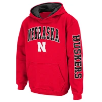 Youth Colosseum Scarlet Nebraska Huskers 2-Hit Team Pullover Hoodie