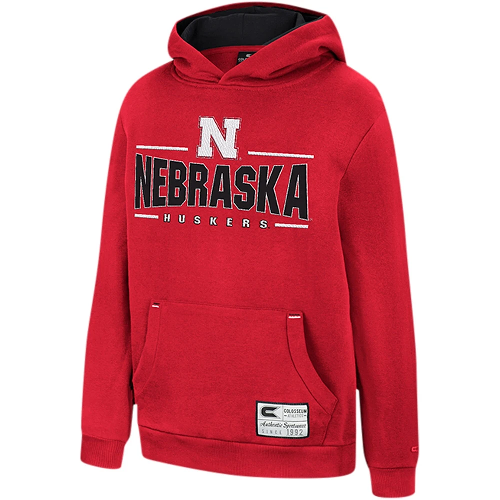 Youth Colosseum Scarlet Nebraska Huskers Lead Guitarists Pullover Hoodie
