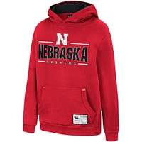 Youth Colosseum Scarlet Nebraska Huskers Lead Guitarists Pullover Hoodie