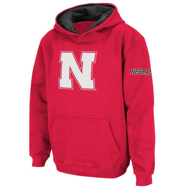 Chandail à capuchon gros logo des Huskers du Nebraska Scarlet de stade athlétique pour jeunes
