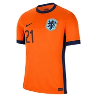 Men's Nike Frenkie de Jong Orange Netherlands National Team 2024 Home Replica Jersey