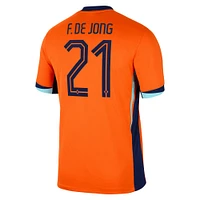 Men's Nike Frenkie de Jong Orange Netherlands National Team 2024 Home Replica Jersey