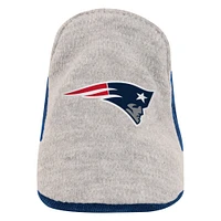 Girls Infant Heather Gray/Navy New England Patriots All Dolled Up Three-Piece Bodysuit, Skirt & Booties Set