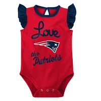 Girls Newborn & Infant Navy/Red New England Patriots Spread the Love 2-Pack Bodysuit Set