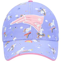 Girls Preschool '47 Purple New England Patriots Unicorn Clean Up Adjustable Hat