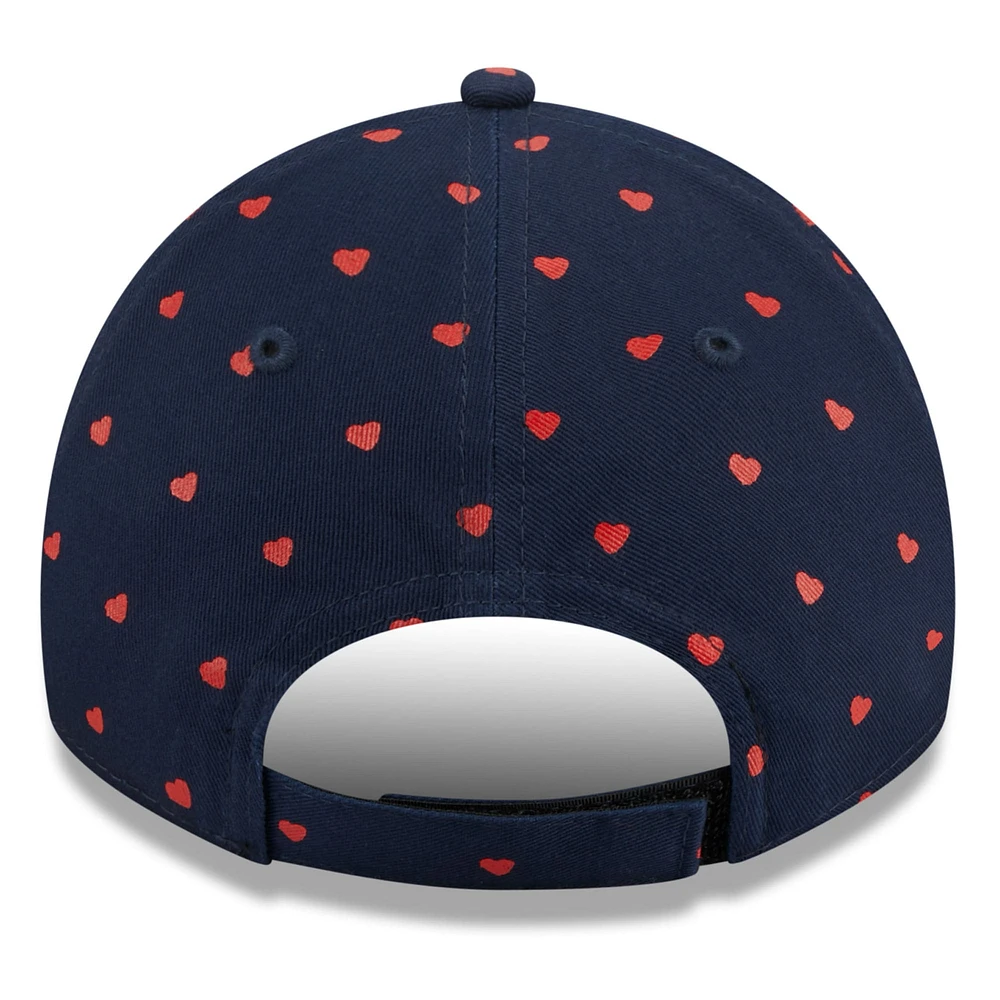 Girls Toddler Navy New England Patriots Hearts 9TWENTY Adjustable Hat