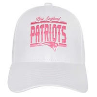 Girls Youth New England Patriots All White Structured Adjustable Hat