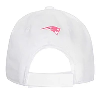 Girls Youth New England Patriots All White Structured Adjustable Hat