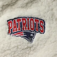 Girls Youth New Era Cream England Patriots Sherpa Full-Zip Raglan Sweatshirt
