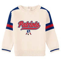 Infant WEAR by Erin Andrews Cream New England Patriots Throwback Script Sweater