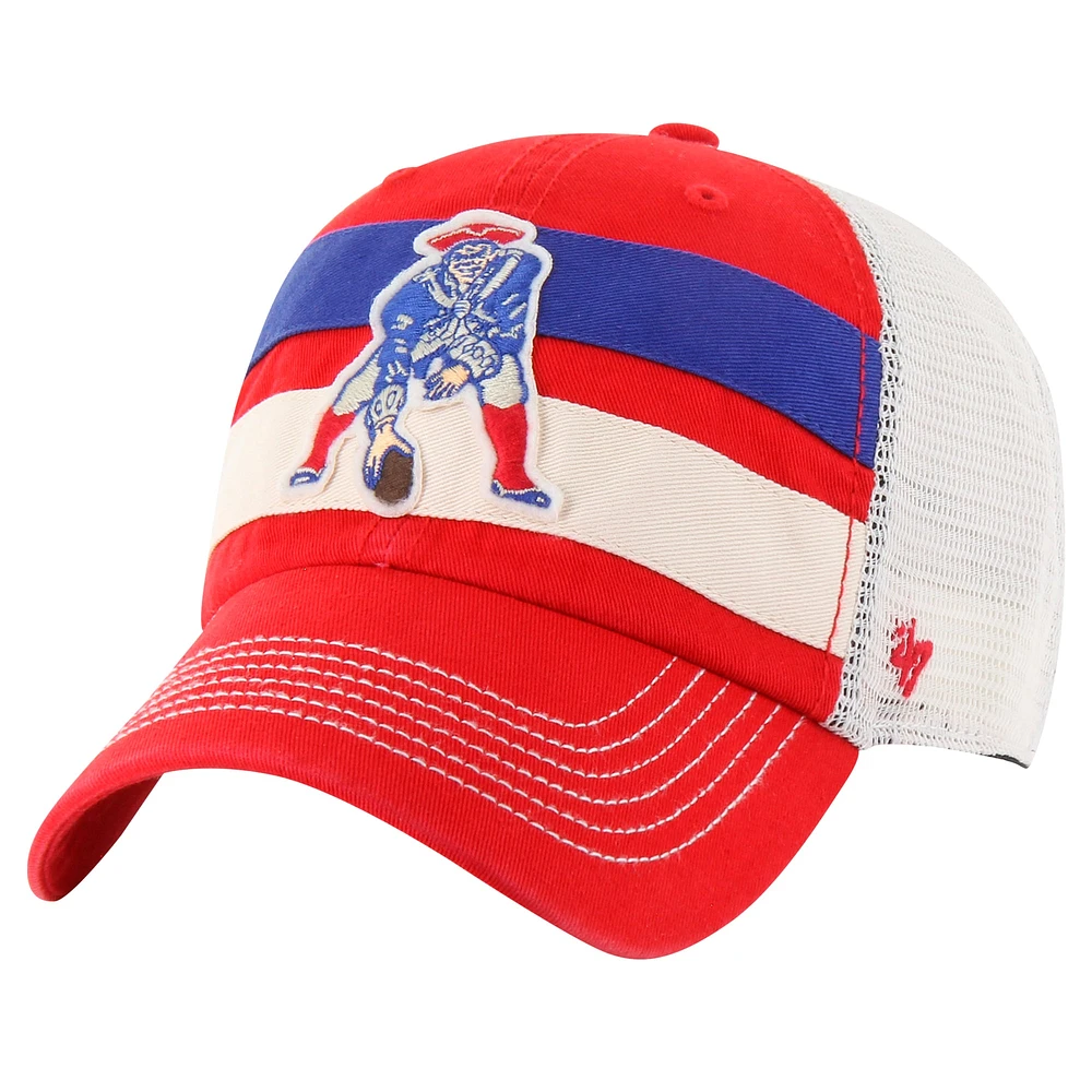 Men's '47 Red New England Patriots Throwback Clubhouse Boon Clean-Up Trucker Adjustable Hat