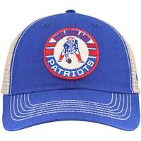 Men's '47 Royal/Natural New England Patriots Notch Trucker Clean Up Adjustable Hat