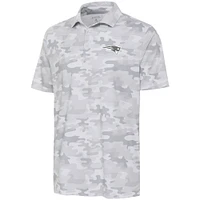 Polo Collide avec logo anthracite des New England Patriots d'Antigua blanc pour hommes